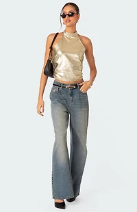 Edikted Karter Metallic Halter Top