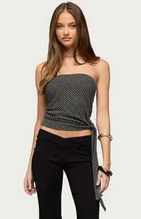 Edikted Margotte Striped Strapless Top