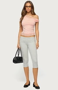 Edikted Lacey Layered Off Shoulder Top