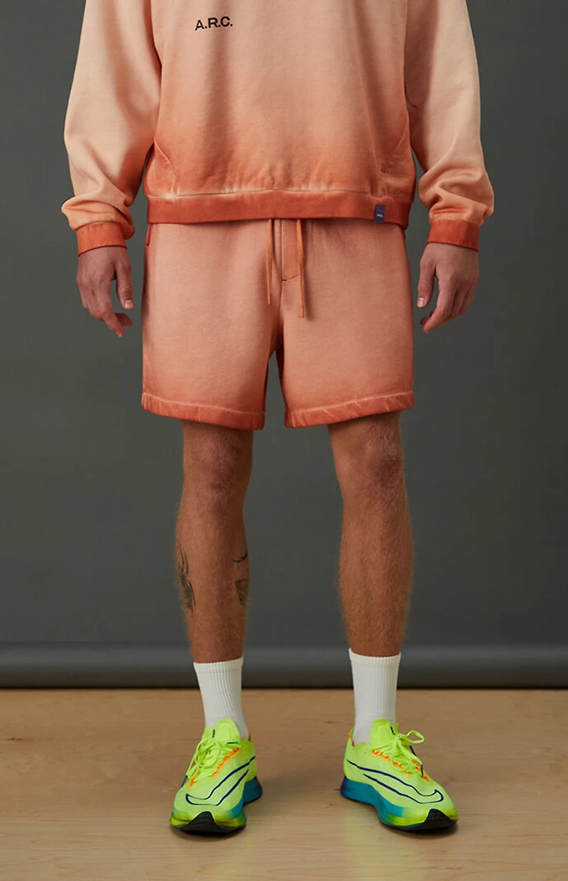 A.R.C. Active Burnt Orange Vintage Wash Heavyweight Fleece Sweat Shorts