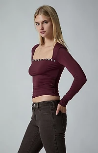 Third Charm Natalia Shell Button Long Sleeve Top