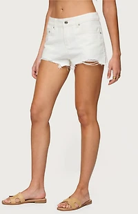 Edikted Fern Mid Rise Denim Shorts