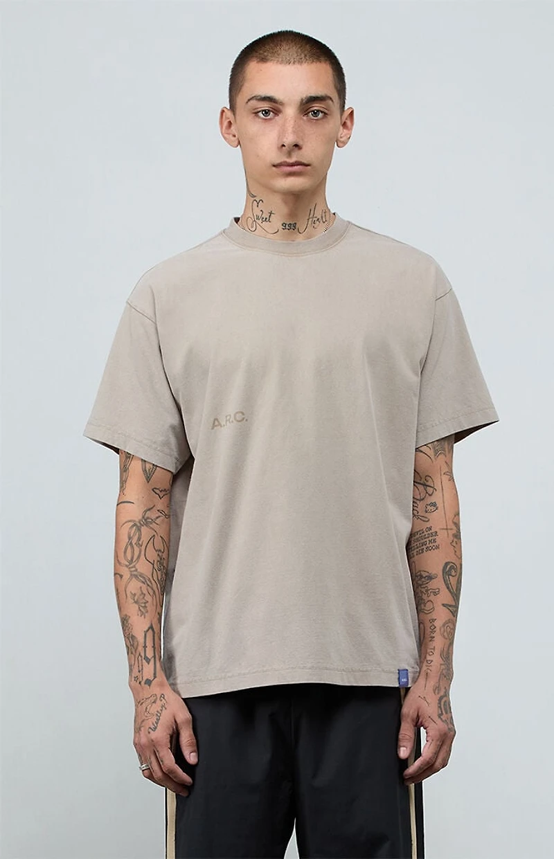A.R.C. Tan Vintage Wash Heavyweight Oversized T-Shirt