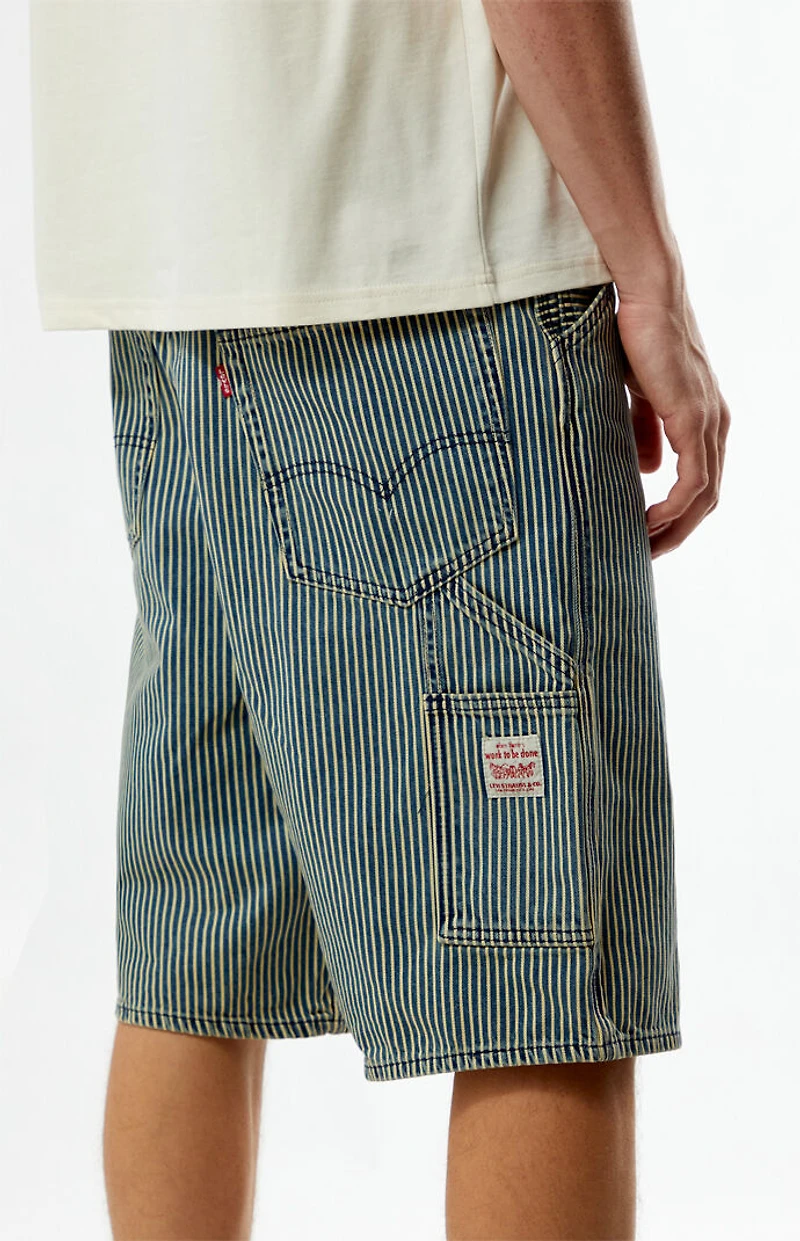 Levi's Striped 568 Loose Fit Denim Carpenter Shorts