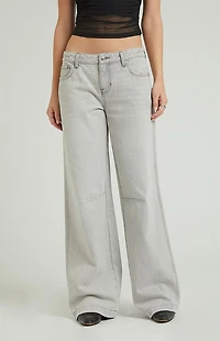 Pacsun Casey Low Rise Baggy Jeans Dart Light Gray
