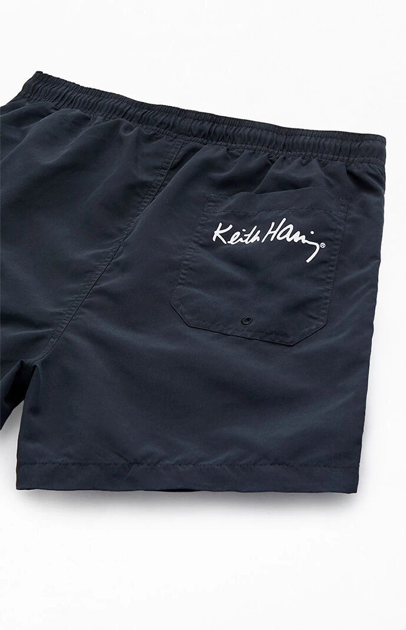 Keith Haring Heart 4" Swim Trunks