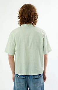 Pacsun White Pointelle Oversized Camp Shirt