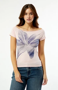 Pacsun AOP Lily Off-The-Shoulder Top