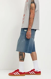 Pacsun Parker Baggy Jean Shorts Ripped Medium Blue