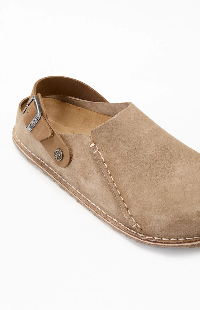 Birkenstock Lutry Premium Suede Clog Taupe