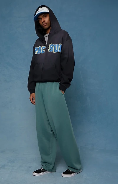 Pacsun Green Washed Fleece Extreme Baggy Sweatpants