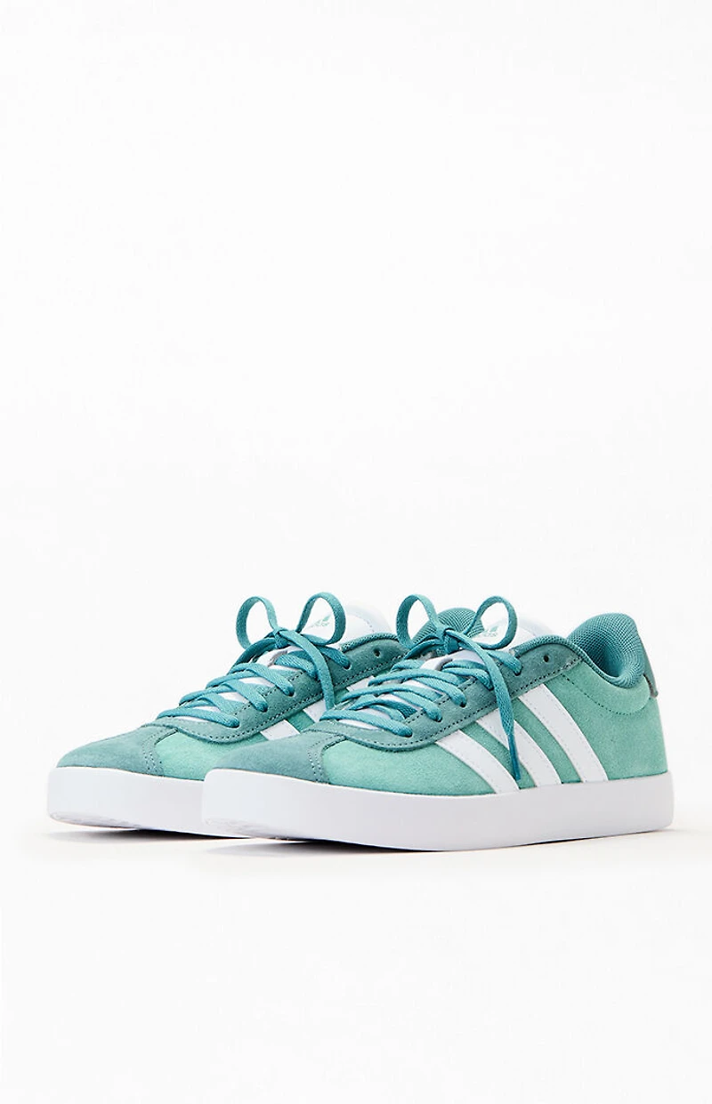 adidas Kids Green & White VL Court 3.0 Shoes