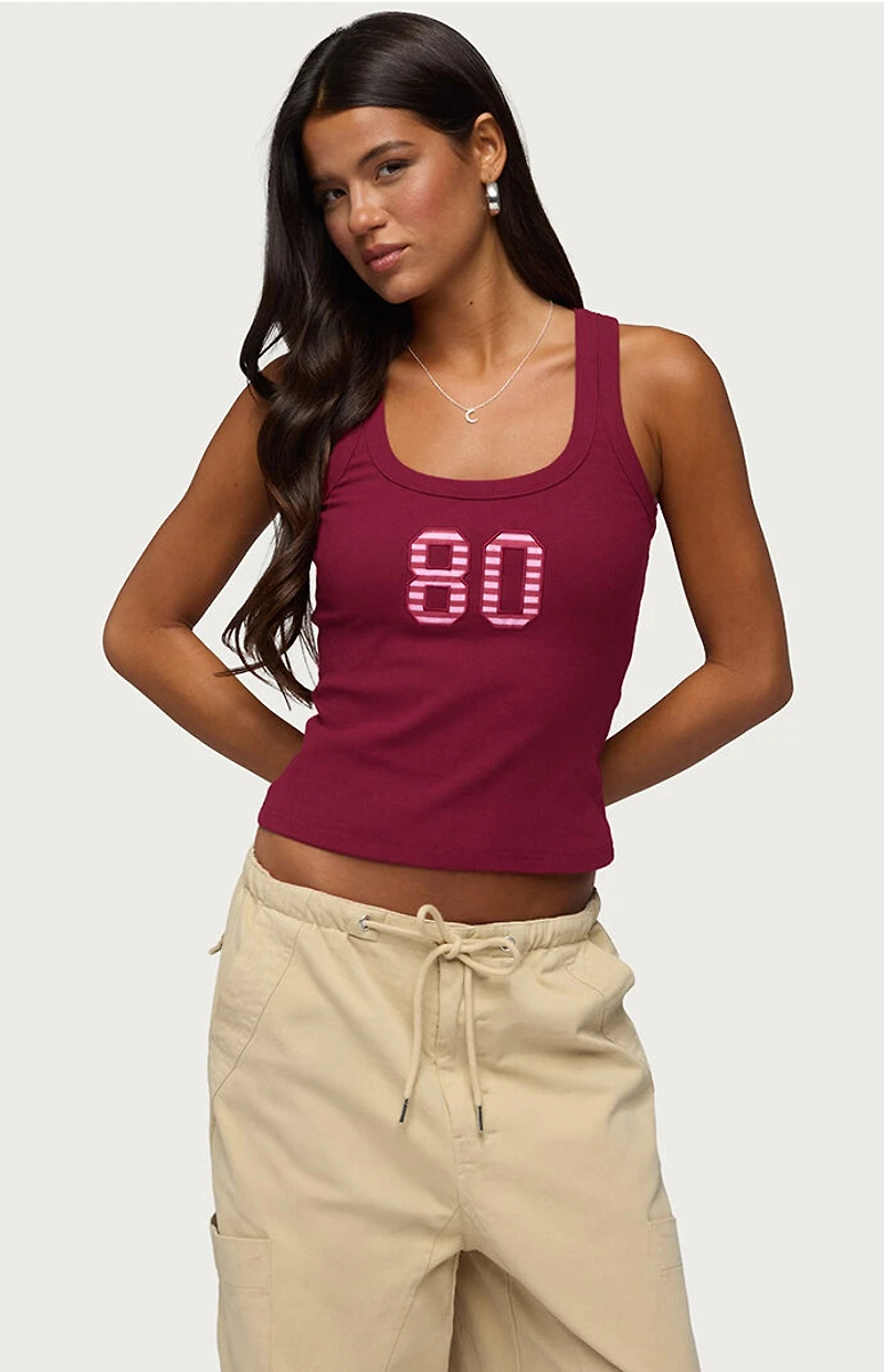 Edikted 80 Stripey Ribbed Tank Top