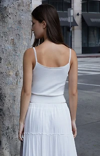 John Galt White Knit Tank Top