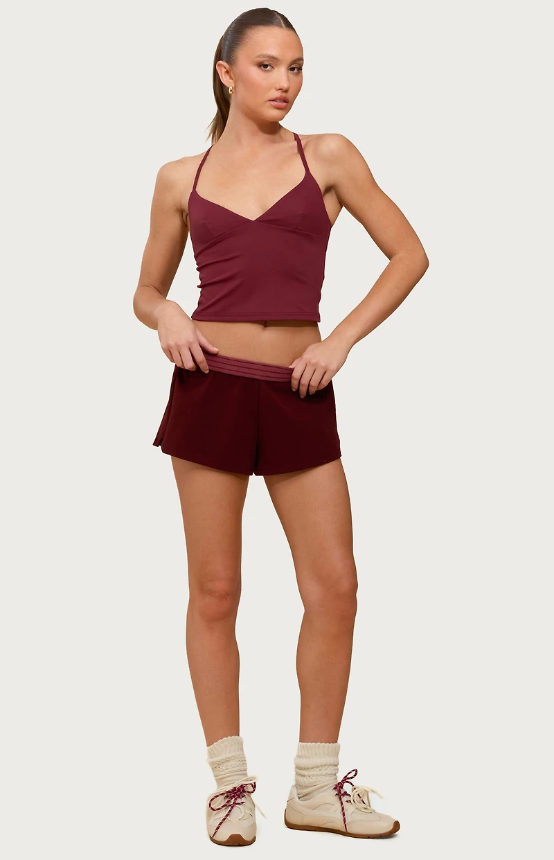 Edikted Noemi Stripey Fold-Over Shorts