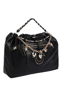 True Religion Black Vintage Chain Soft Hobo Bag