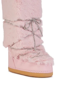 AZALEA WANG Women's Tayton Pink Flat Snow Boots