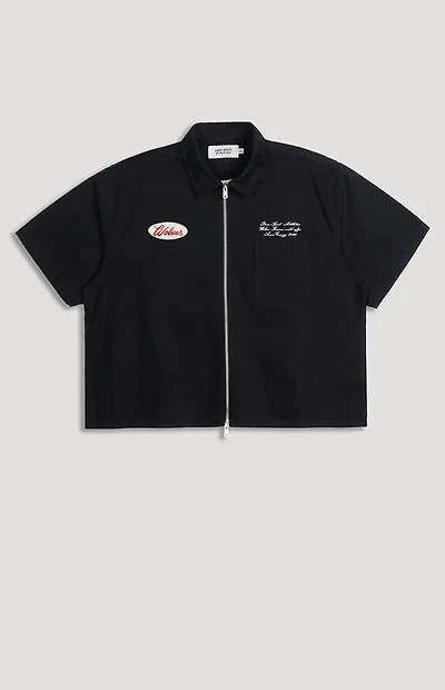 DARC SPORT ATHLETICS Zip Up Short Sleeve Shirt