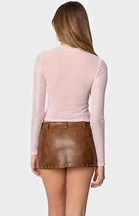 Edikted Vita Vintage Printed Mesh Top