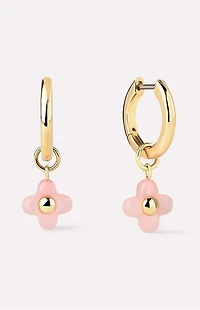 Ana Luisa Liora Rose Quartz Flower Hoop Earrings