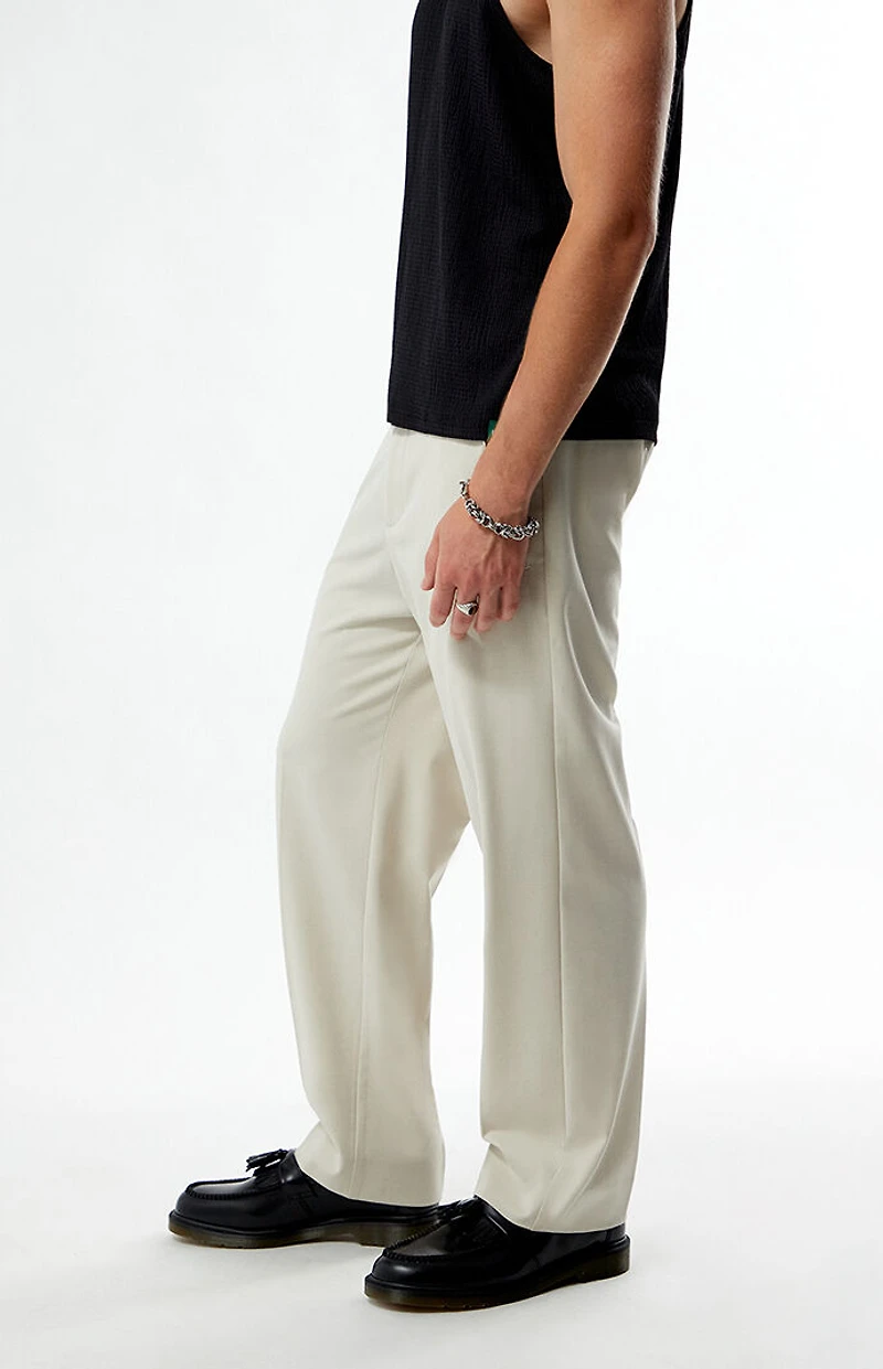 FIELD OF STUDY by Pacsun Cream Straight Trousers
