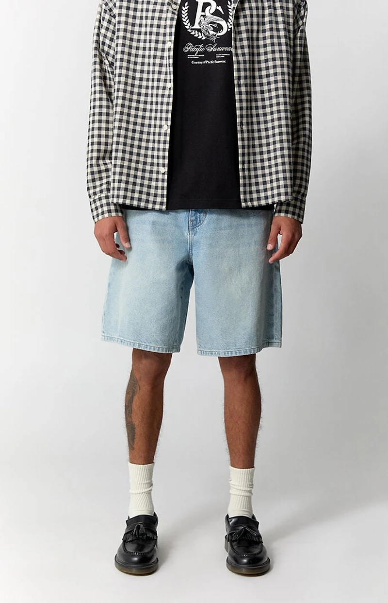 Pacsun Parker Baggy Jorts Light Blue