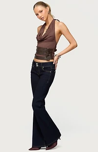Edikted Buckle Cowl Neck Backless Top