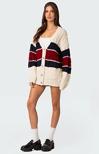 Edikted Tinsley Oversized Cable Knit Cardigan