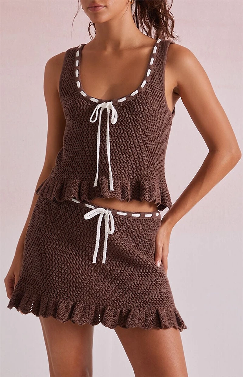 Beverly and Beck Lilliana Tie Crochet Tank Top
