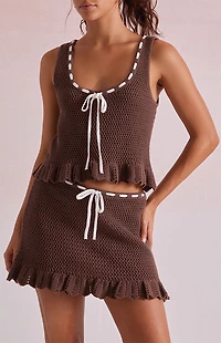 Beverly and Beck Lilliana Tie Crochet Tank Top