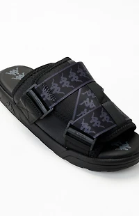Kappa Black 222 Banda Mitel1 Slide Sandals