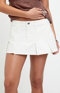 Pacsun White Pleated Micro Mini Skirt