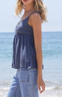 John Galt Blue Edith Tank Top