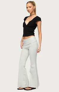 Edikted Petite Naomi Foldover Flared Leggings