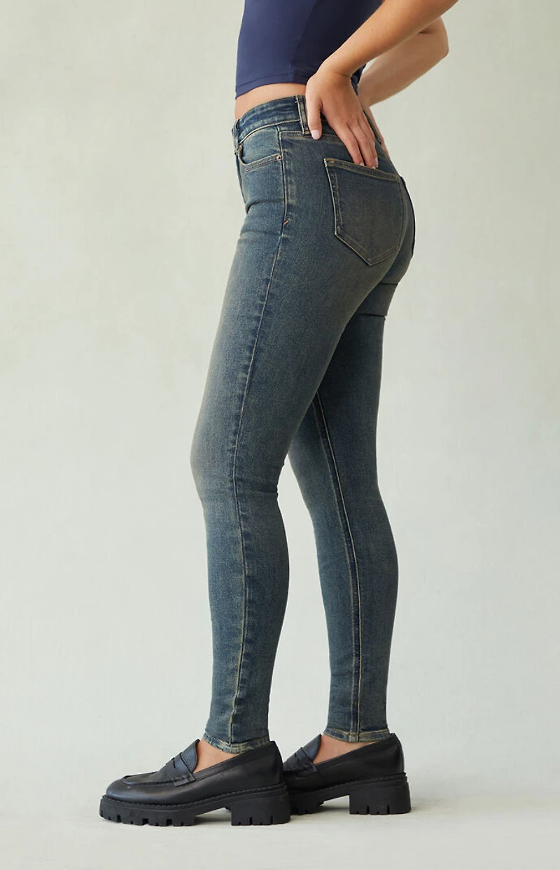 Pacsun Skinny Jeans Stretch Dark Blue Tinted
