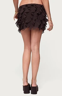 Edikted Clare Chiffon Ruffled Mini Skirt