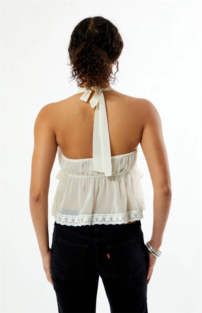 Your Favorite Bella Chiffon Ruffle Halter Top