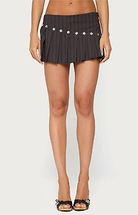 Edikted Mira Iridescent Button Pleated Skort