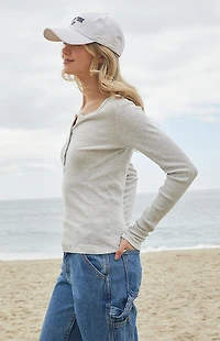 John Galt Silver Athern Thermal Long Sleeve Top