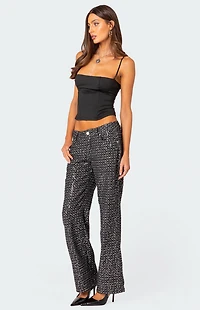 Edikted Nyah Sequin Loose Fit Jeans