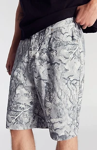 Pacsun Backwoods Light Camo Tree Denim Baggy Shorts