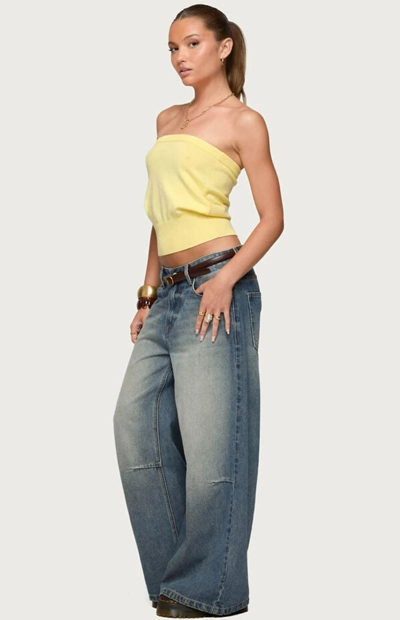 Edikted Philipa Strapless Knit Top