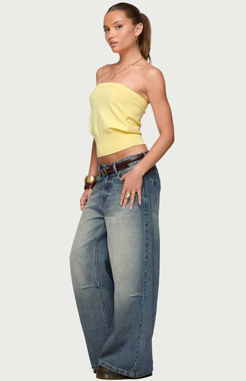 Edikted Philipa Strapless Knit Top