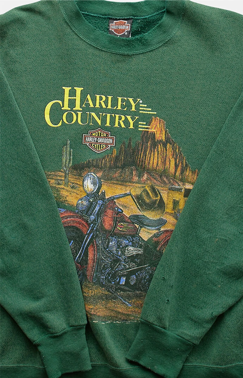 PS VINTAGE '90s Green Harley Davidson Crew Neck Sweatshirt