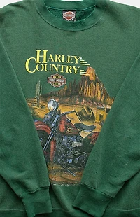 PS VINTAGE '90s Green Harley Davidson Crew Neck Sweatshirt