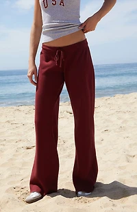 John Galt Burgundy Hilary Soft Flare Yoga Pants