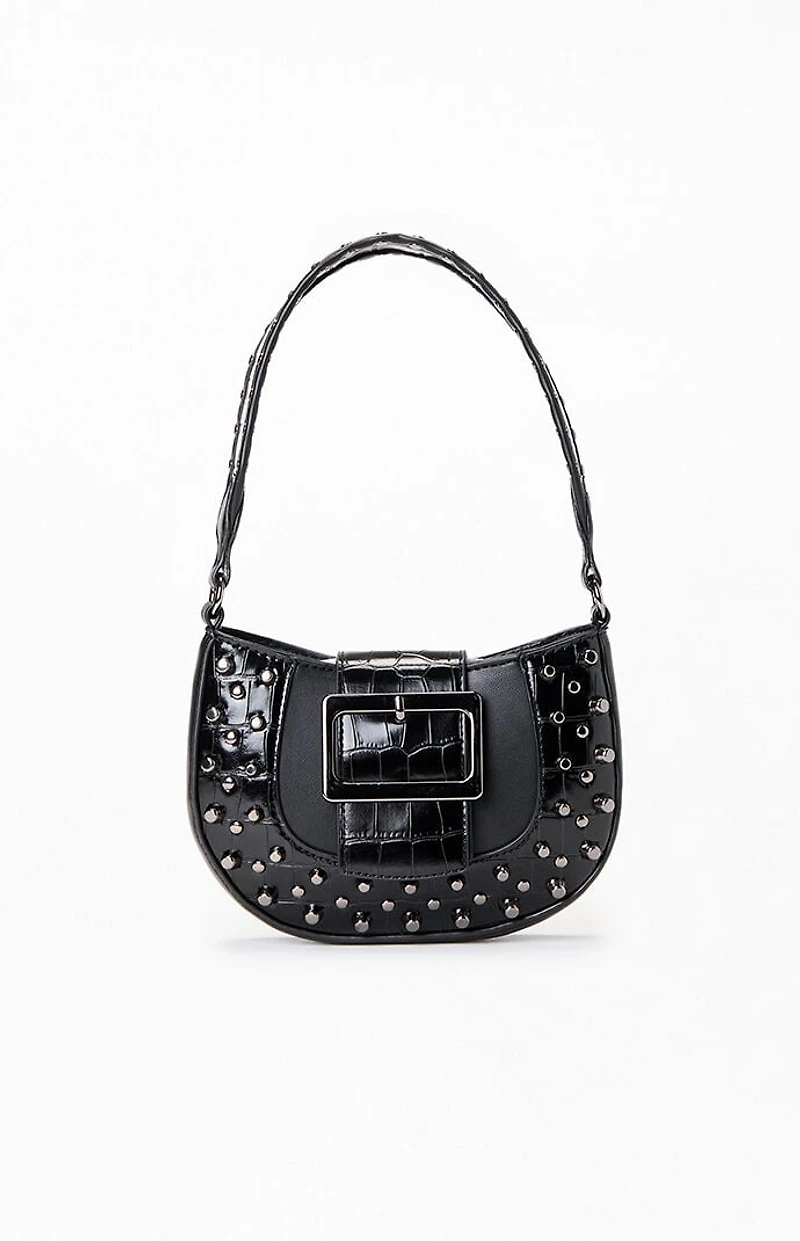 Pacsun Faux Leather Mini Studded Buckle Shoulder Bag