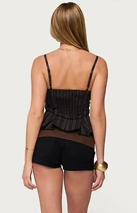 Edikted Kiya Striped Peplum Top