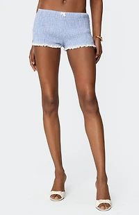 Edikted Antonia Gingham Scrunch Shorts