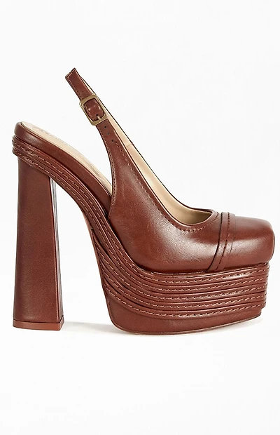 AZALEA WANG Women's Peggy Chocolate Block Pumps